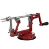 Apple Peeler and Corer for Holiday Pie - Durable Heavy Duty Chrome Cast Iron w Powerful Countertop Suction, Hand Crank for Fruits, Potatoes or Veggies, Picking Season- Xmas Dessert Making or Gift Red 11 71YL3vdWkKL