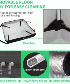 Zazzy Grow Tent, 96“X48 X78 Plant Growing Tents 600D Mylar Hydroponic Indoor Grow Tent with Window, Kit Bag & Floor Tray 96"X48"X78" 35 71YLEm 68ZL 1