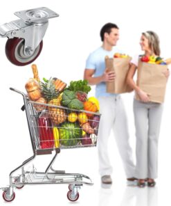 COOCHEER 4’’ Swivel Caster Wheels 1200lbs with Top Plate & Bearing Heavy Duty On Red Polyurethane Wheels Set of 4 (2 Swivel Without Brake, 2 Swivel with Brakes) 4 Inch-Half with Brake 18 71YLKRSG7ZL