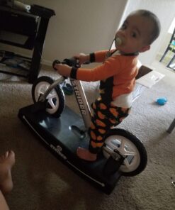 Strider 12” Pro Bike + Rocking Base - Helps Teach Baby How to Ride a Balance Bicycle - for Kids 6 Months to 5 Years - Easy Assembly & Adjustments Silver 15 71YMAvk5DtL