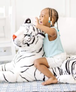 Melissa & Doug Giant Siberian White Tiger - Lifelike Stuffed Animal (over 5 feet long) - Extra Large, Plush Lifesize Tiger For Ages 3+ 21 71YNuPBH8L 1