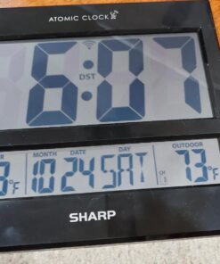 SHARP Atomic Clock - Atomic Accuracy - Never Needs Setting! - Jumbo 3" Easy to Read Numbers - Indoor/Outdoor Temperature Display with Wireless Outdoor Sensor - Battery Powered - Easy Set-Up!! 21 71YNy9Z mNL