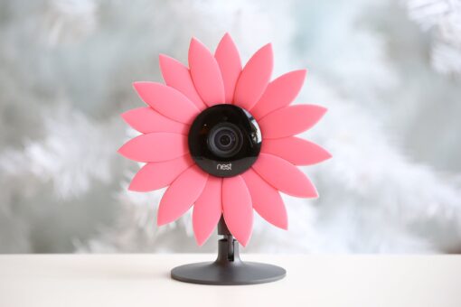 Hide-Your-Cam Nest Cam Security Camera Camouflage Pink Sun Flower Cover Skin Case Disguise Protection Decoration Also Fits on Yi Home Cam