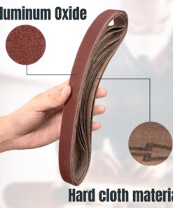 POWERTEC 1 x 30 Inch Sanding Belts, 240 Grit Aluminum Oxide Belt Sander Sanding Belt for WEN 6515T/ Bucktool Belt and Disc Sander, Woodworking, Metal Polishing, Knife Sharpening, 10PK (111350) 1''x30'', 240 Grit 10 71YO6iMwNeL