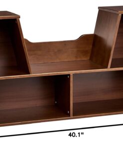 Amazon Basics Kids 4-Cube Bookcase With Reading Nook and 6 Shelves for Storage, Espresso, 11.8" D x 40.1" W x 24" H 21 71YONAm7HtL