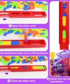 Domino Train, Domino Blocks Set, Building and Stacking Toy Blocks Domino Set for 3-7 Year Old Toys, Boys Girls Creative Gifts for Kids 12 71YPcZHvJyL