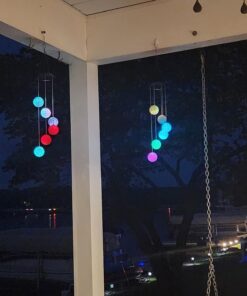 AceList Color Changing Solar Power Wind Chime Crystal Ball Wind Chime Wind Mobile Portable Waterproof Outdoor Windchime Light for Patio Yard Garden Home C-crystal Ball 25 71YPwcvdFUL