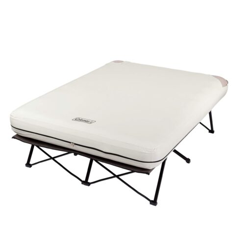 Coleman Camping Cot, Air Mattress, & Pump Combo, Folding Camp Cot & Air Bed with Side Table & Battery-Operated Pump, Great for Comfortable Outdoor Sleeping & Camping Queen