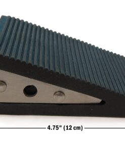 Alternative view of Door Stop (4 Pack) - Low Profile Wedge Shaped Rubber Door Stopper with Brushed Stainless Steel Handle and Hook Accessory by Everything is Play 4 Pack