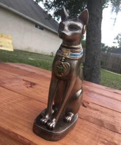 Top Collection Goddess Bastet Statue - Ancient Egyptian Goddess of Protection Sculpture in Premium Cold Cast Bronze - 8-Inch Collectible Fertility Cat Figurine 40 71YROyTkefL