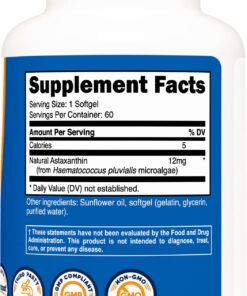 Nutricost Astaxanthin 12mg, 60 Softgels - Non-GMO and Gluten Free (2 Month Supply) 60 Count (Pack of 1) 8 71YSBCflY L