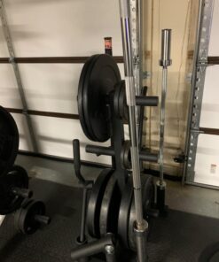 Olympic 2-inch Weight Plate Tree Rack with 6 Barbell Holders - Holds Up to 800 lbs. of Olympic Weight Plates – Workout & Lifting Equipment for Professional & Home Gym Storage Use - Assembly Required 31 71YSxyURwCL