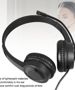 Alternative view of USB Headset with Microphone, Hands Free Call Center Binaural Headphone with Noise Cancelling & Audio Controls, Stereo Computer Headphone for Business Call Center Office