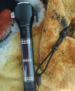 Delxo Patriot Flashlight, Handheld Solar Powered Tactical Flashlights Cell Phone Charger, USB Rechargeable Waterproof Car LED Flash Light with 2400mAh Battery, Multi Function for Emergency 1 PC 22 71YUR87tS7L