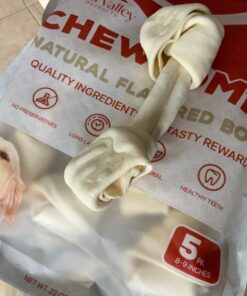 Grand Valley Pet Products 8-9" Natural Flavor Dog Rawhide Chewsomes Knotted Bones (5 Pack) - Rawhide Bones for Large Dogs - 100% USA-Sourced Rawhide - Single Ingredient - Dental Dog Chew Rawhides Natural - 5 Pieces 43 71YUSm6WZ7L