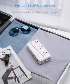 BESTEK Universal Travel Adapter 100-220V to 110V Voltage Converter 250W with 6A 4-Port USB Charging 3 AC Sockets and EU/UK/AU/US/India Worldwide Plug Adapter (White) 01 EU Plug White 21 71YUUnsWAL
