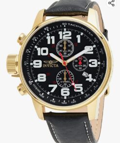 Invicta Men's I-Force Left Handed Quartz Watch with Leather Strap, Black (Model: 3330) 29 71YUZuWmr6L