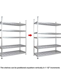 Amazon Basics Heavy Duty Storage Shelving Unit, Double Post, 5 Shelf, High-Grade Aluminum, Silver, 60 x 24 x 78 Inch 27 71YVnz4Hv6L