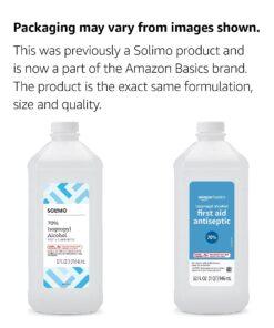 Alternative view of Amazon Basics 70% Isopropyl Alcohol First Aid Antiseptic for Treatment of Minor Cuts and Scrapes, Unscented, 32 Fl Oz (Pack of 1) (Previously Solimo) 32 Fl Oz (Pack of 1)