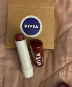NIVEA Lip Balm, Blackberry Flavored Tinted Lip Balm Stick with Shea Butter and Jojoba Oil, 0.17 Oz, Pack of 4 0.17 Ounce (Pack of 4) 28 71YW mrPpqL