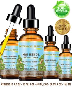 Botanical Beauty KIWI SEED OIL. 100% Pure/Natural/Undiluted/Virgin Cold Pressed Carrier oil. 0.5 Fl.oz.- 15 ml. by CHATEAU COSMETICS 0.5 Fl Oz (Pack of 1) 24 71YW0rExSmL