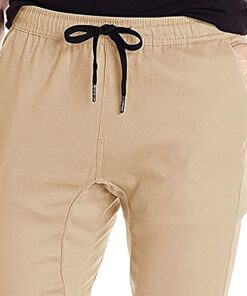 Brooklyn Athletics Men's Slim Fit Soft Twill Jogger Pants Large Khaki 10 71YXsxLVYwS 2