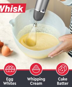 Mueller Smart Stick 800W, 12 Speed and Turbo Mode, 3-in-1, Heaviest Duty Copper Motor Immersion Blender, Titanium Steel Blades Hand Blender, Comfygrip Handle, Whisk, Beaker/Measuring Cup 29 71YYe2gfb6L