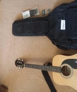 ChromaCast Acoustic Guitar 6-Pocket Padded Gig Bag with Guitar Strap and Pick Sampler 53 71YZ38iWiaL