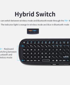 iPazzPort Upgrade Mini Bluetooth Keyboard Remote, Wireless 2.4GHz with Touchpad Mouse Combo Controller for Smart TV, Laptop, Android TV Box,Windows MacOS KP-19SM black 16 71YZDlVSzHL