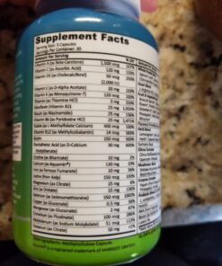 Vegan Whole Food Multivitamin with Iron, Daily Multivitamin for Women and Men, Made with Fruits & Vegetables, B-Complex, Probiotics, Enzymes, CoQ10, Omegas, Turmeric, Non-GMO, 90 Count 90 Count (Pack of 1) 29 71YZFV0PDDL