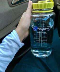 Nalgene Tritan Wide Mouth BPA-Free Water Bottle, Clear w/ Green Cap, 32-Ounces 36 71YZOLT6RcL