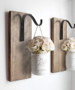 Alternative view of Mkono 10 Pack Iron Wall Hooks for Hanging Plant Lanterns, Plant Hanger Fence Metal Bracket for Bird Feeders, Wind Chimes, Mason Jar Sconces, Light Outdoor Indoor Rustic Christmas Home Decor, 3 Inch Small