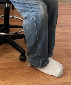 Amazon Basics Mid-back Mesh Office Drafting Chair Stool with Adjustable Footrest, Black No Arms 52 71YZrWFHSL