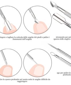 ZIZZON 7 Pcs Ingrown Toenail File and Lifters Set, Stainless Steel Ingrown Toenail Removal Kit, Manicure Treatment Under Nail Cleaner Pedicure Tools 7pcs 25 71YazWWK2 L
