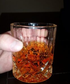 Amlong Crystal Lead-Free Double Old Fashioned Crystal Whiskey Glass - Classic Stylish Design – Perfect for Scotch, Bourbon, Cognac and Cocktail Glasses, 9 oz., Set of 4 With Gift Box Classic - 9 Ounce 24 71YbOn8vpUL