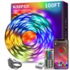 KSIPZE 100ft Led Strip Lights RGB Music Sync Color Changing,Bluetooth Led Lights with Smart App Control Remote,Led Lights for Bedroom Room Lighting Flexible Home Décor 3 71YbPEXSHvL
