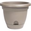 Bloem LP1083 Lucca Self Watering Planter w/Saucer 10" Pebble Stone 10" 28 71YcOetkopL