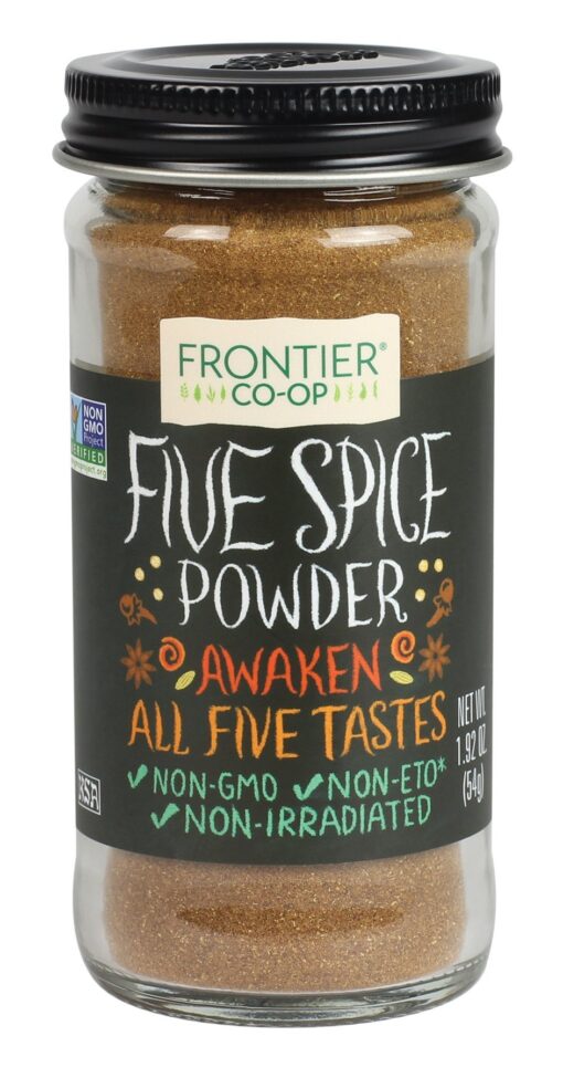 Frontier Co-op Five Spice Seasoning, 1.92 Ounce, Cinnamon, Fennel Seed, Cloves, Star Anise & White Pepper, Non GMO, Kosher