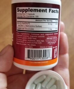Jarrow Formulas Zinc Balance 15 mg - 100 Servings (Veggie Caps) - Includes Copper - Essential Mineral for Immune System Support - Immune Support Supplement - Gluten Free Zinc Copper Supplement - Vegan 35 71Ydj0H2kxL
