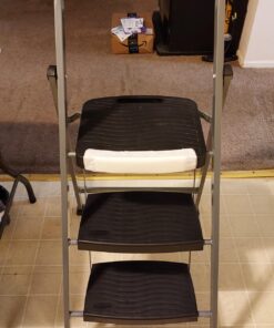 Rubbermaid RM-3W 3-Step Steel Step Ladder with Hand Grip, 200 lb Capacity, Silver 3-Step Stool 31 71Ydmr2vHaL