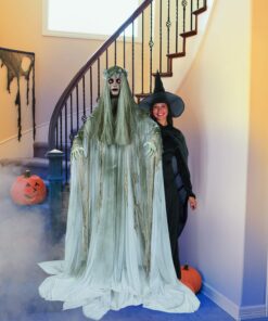 Fun Express Indoor and Outdoor Halloween Decorations - Ransform Your Home Intohaunted House with Our Lifesize Ghost Girl Bride Scary Halloween Decorations, Instill Fear with The Flashing Red Eyes 14 71YdoBLmL6L