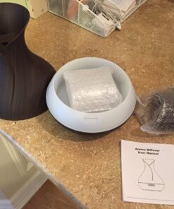 OliveTech Aroma Essential Oil Diffuser, 400ml Ultrasonic Cool Mist Humidifier with Waterless Auto Shut-Off and Cleaning Kit for Home, Yoga, Office, Spa, Bedroom, Baby Room - Wood Grain A-dark Wood 63 71Ye0T61MpL