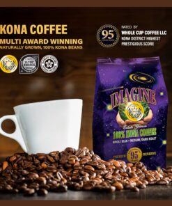 Imagine Kona Organic Coffee Beans | Arabica Kona Beans | Top Grade Air Roasted | Medium Dark Roast | Organic Whole Bean - 8oz 8 Ounce (Pack of 1) 13 71YeRTviUL
