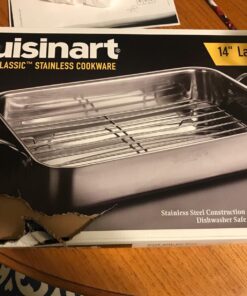 Cuisinart 7117-14RR 14-Inch Chef's-Classic Cookware-Collection, Lasagna Pan w/Stainless Roasting Rack, Stainless Steel 16 71YekRtpQbL
