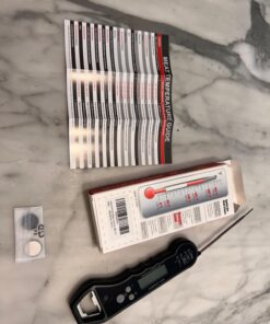 Waterproof Instant Read Digital Meat Thermometer for Cooking and Grilling, Food Thermometer with Backlight, Magnet, Calibration, and Foldable Probe, Bottle Cap Opener for Kitchen Gadgets, BBQ, Grill 40 71YerlCiLmL