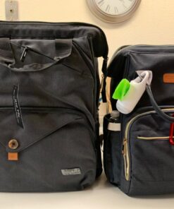 Hap Tim Diaper Bag Backpack,Large Capacity Travel Back Pack Maternity Baby Nappy Changing Bags, Double Compartments with Stroller Straps,Waterproof,Black (US7340-DG) Dark Grey 67 71Yf20xBQEL