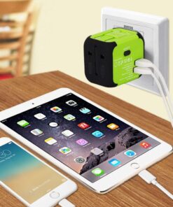 Travel Adapter Uppel Dual USB All-in-one Worldwide Travel Chargers Adapters for US EU UK AU About 152 Countries Wall Universal Power Plug Adapter Charger with Dual USB and Safety Fuse (Green) Green 18 71YfGVfWihL