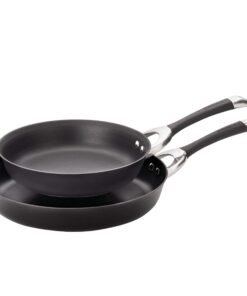 Circulon Symmetry Hard Anodized Nonstick Cookware Pots and Pans Set, 11-Piece, Black & Symmetry Hard Anodized Nonstick Frying Pan Set - 10 Inch and 12 Inch, Black Cookware Set + Pan Set, Black 11 71Yfp4vT1zL