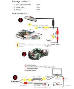 WEIKAILTD Backup Camera and Monitor Kit, 4.3" Car Vehicle Rearview Mirror Monitor for DVD/VCR/Car Reverse Camera Waterproof Car License Plate Rear View Camera (4.3" Backup Camera and Monitor Kit) 15 71Yg10SDO9L