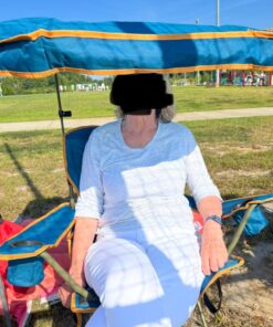 Quik Shade MAX Shade Relaxing Chair With Cup Holders, Foldable, Aluminum, Blue 55 71YgAZ84VjL